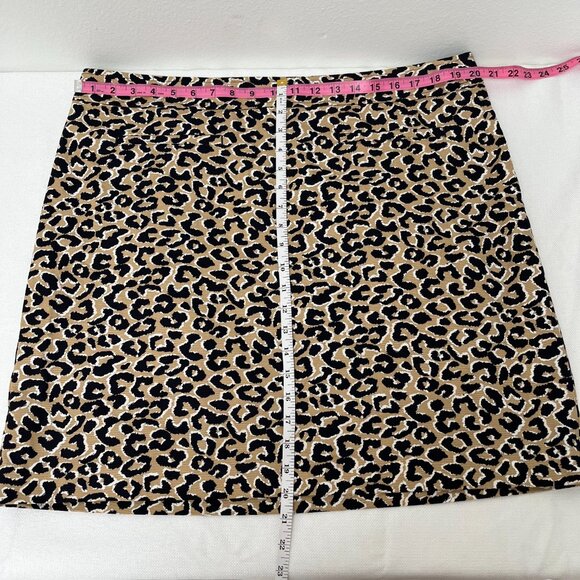 *NWT* Talbots Canvas Animal Print Leopard Mini Skirt Tan Black Women's Sz 18 - Picture 8 of 8